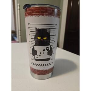 Funny Cat Tumbler 20oz Stainless Steel Travel Mug Personal Stalker Cup